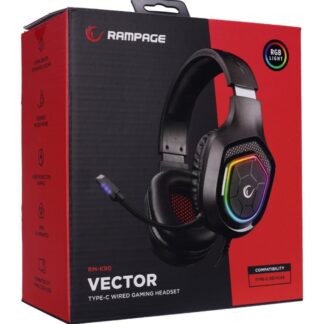 Rampage Vector RM-K90 RGB USB Kablolu Kulak Üstü Oyuncu Kulaklığı