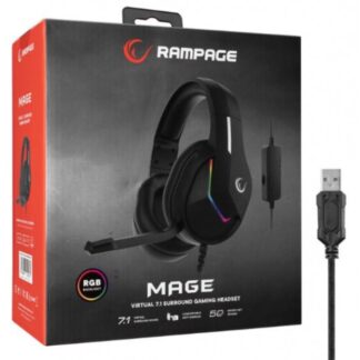 Rampage Mage Beyaz RGB 7.1 USB Kablolu Kulak Üstü Oyuncu Kulaklığı