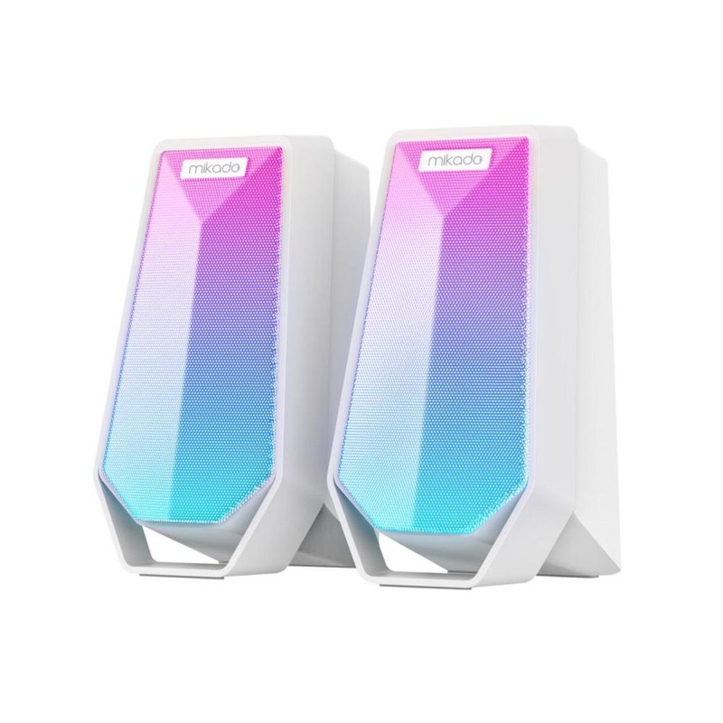 Mikado MD-188-B RGB 10 W 1+1 USB Beyaz Hoparlör